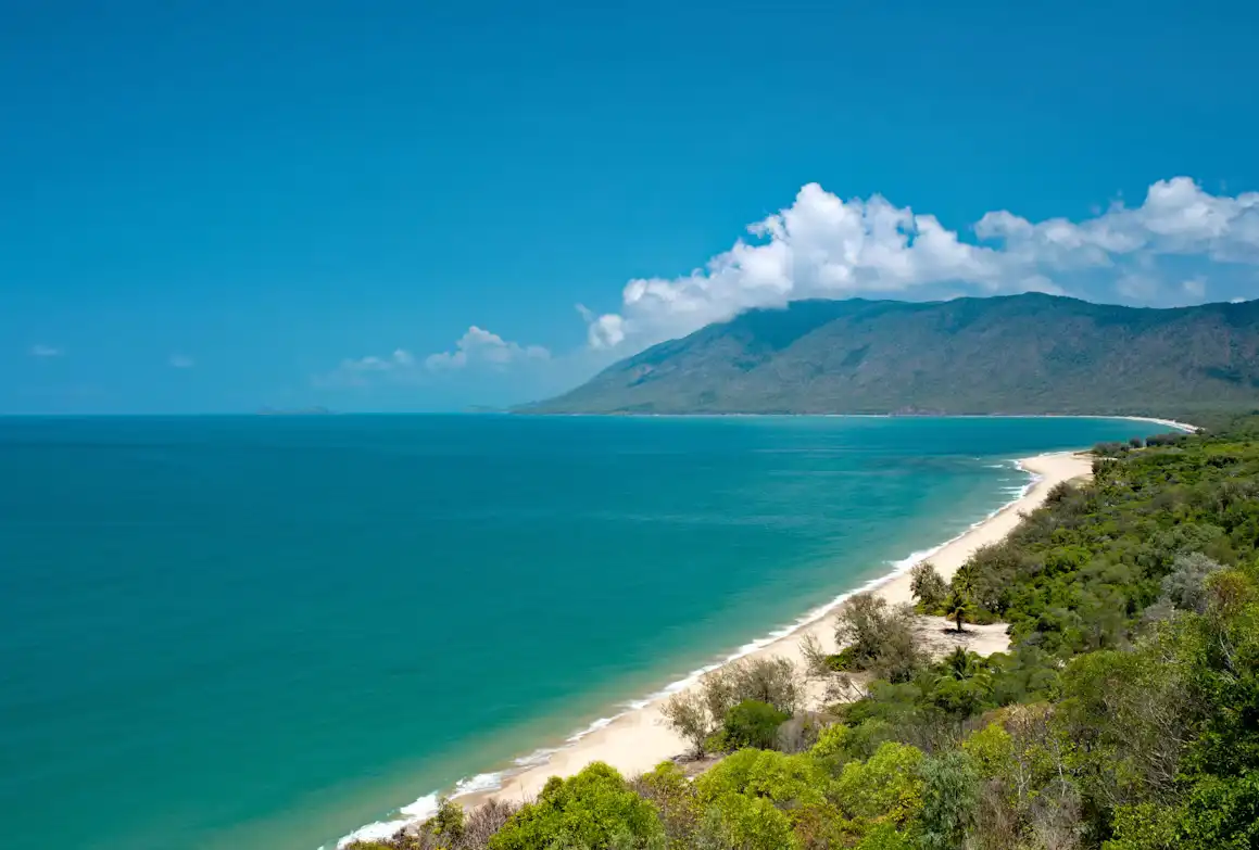 Breathtaking aerial view of a tropical coastline